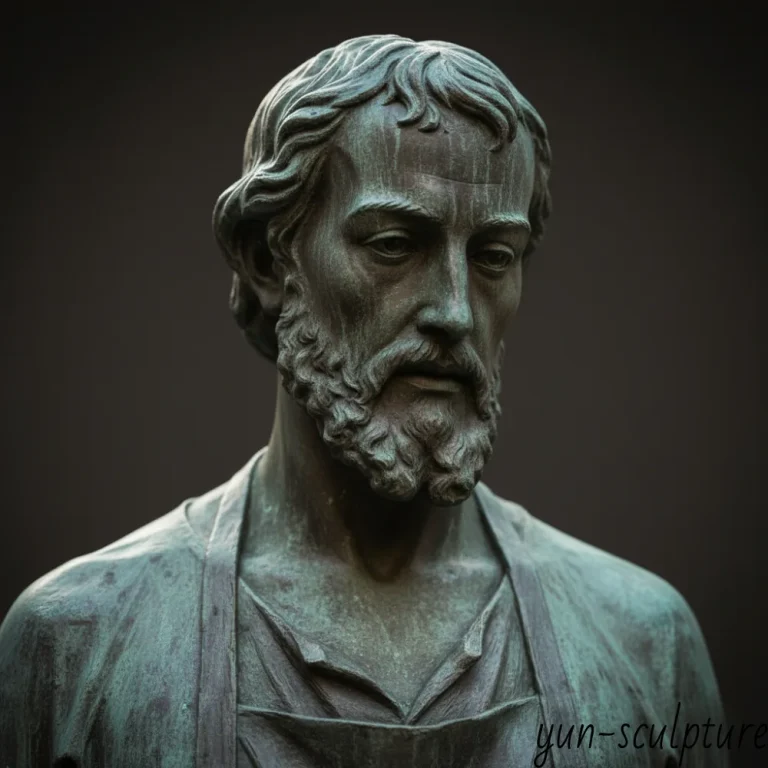 st joseph bronze statue natural patina outdoor