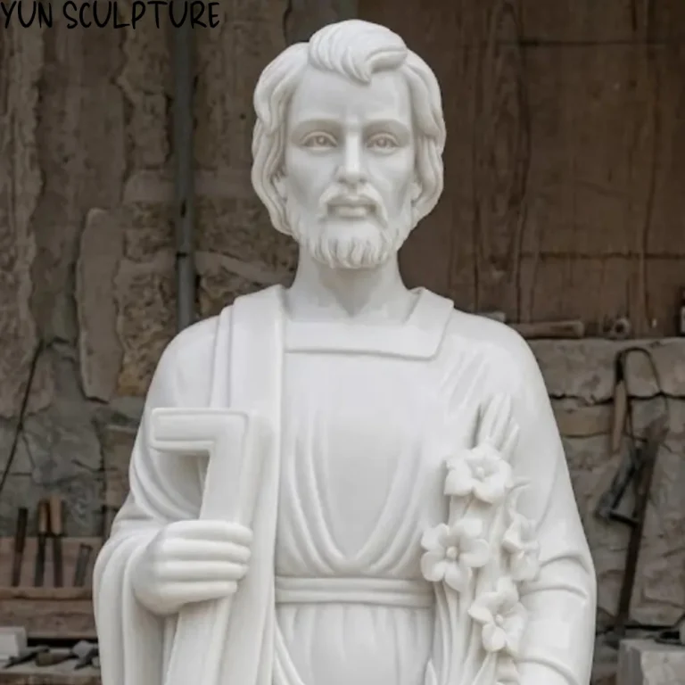 st joseph marble statue home patron saint