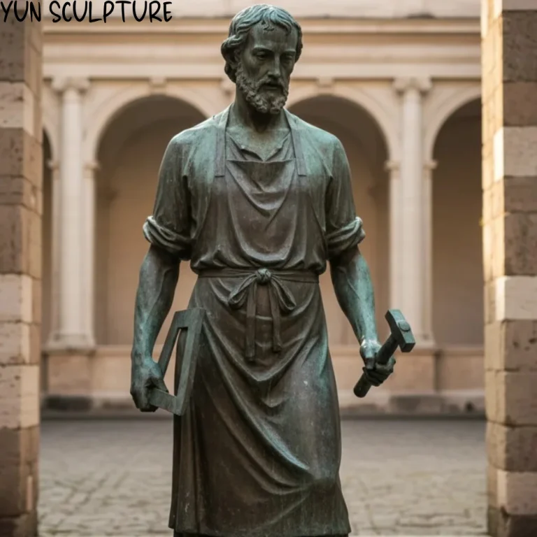 st joseph the worker statue catholic hospital healing garden
