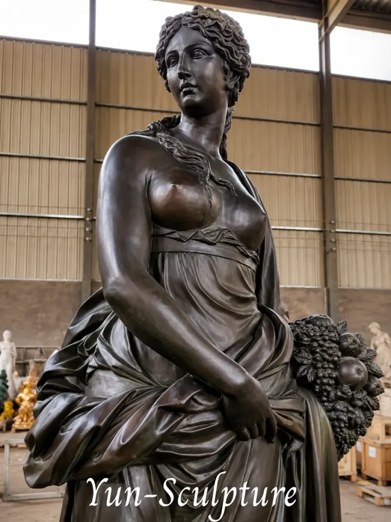An elegant cast bronze Aphrodite (Venus) statue. Designed for private garden focal points or luxury fountain surrounds, capturing the timeless essence of beauty and grace in a weather-resistant finish.