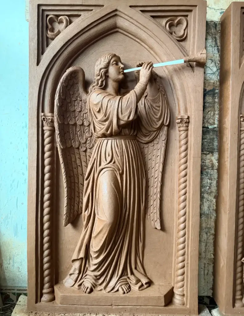St. Gabriel sculptural model prepared for a custom marble relief church project
